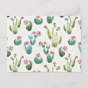 Desert Bloom Step Pink Pattern Postcard