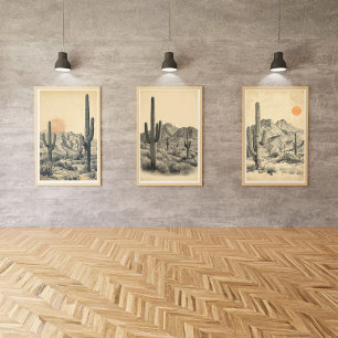 Desert Bloom – Vintage Arizona Travel Wall Art Sets