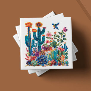 Desert Blooms Blossom Oasis Ceramic Tile