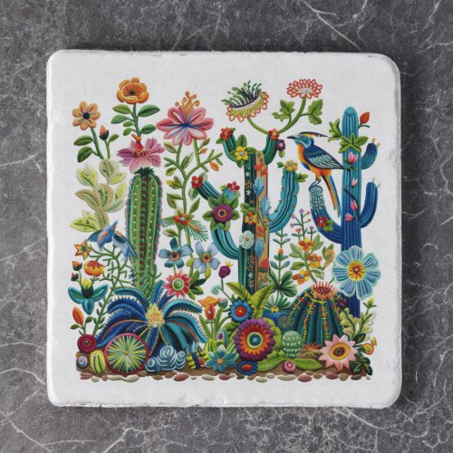 Desert Blooms Embroidered Eden Trivet