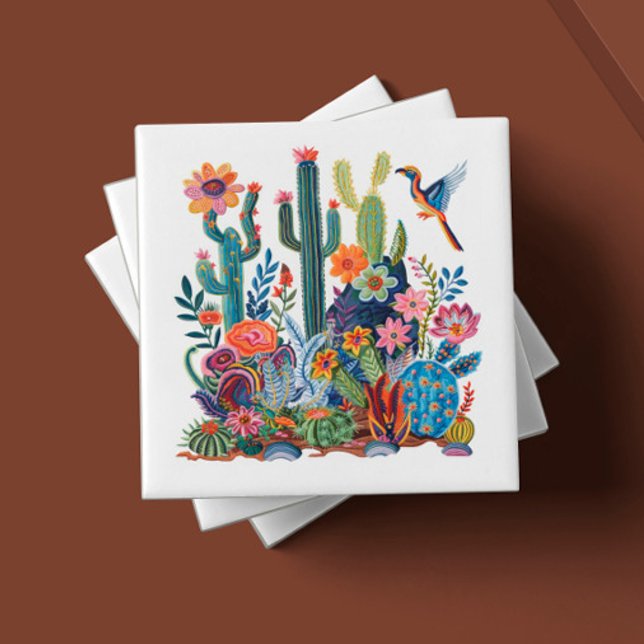 Desert Blooms Floral Symphony Ceramic Tile (Creator Uploaded)