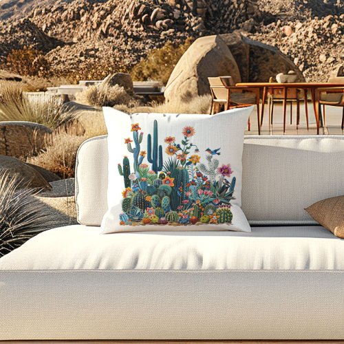 Desert Blooms Lush Mirage Throw Pillow