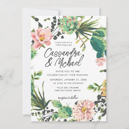 Desert Blooms Wedding Invitation