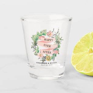 Desert Blooms Wreath Wedding Shot Glass