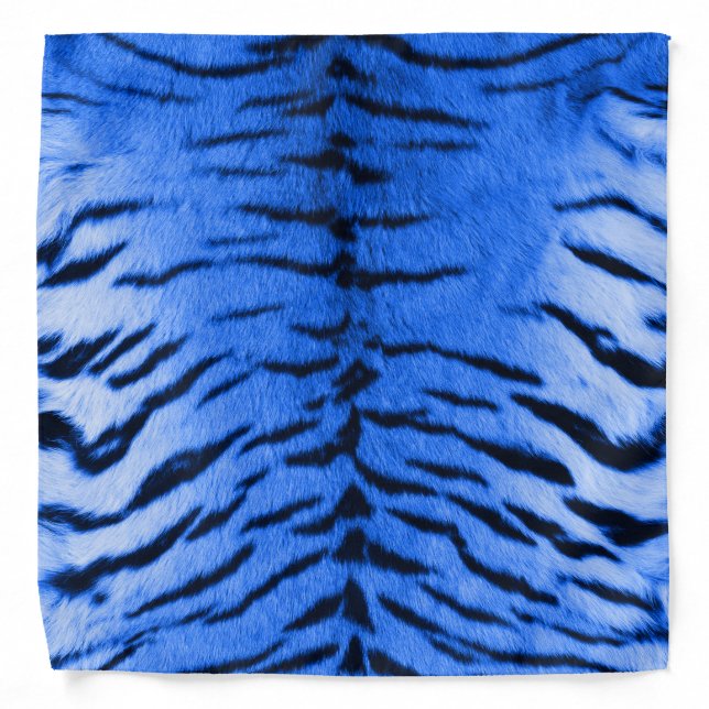 Desert Blue Tiger Skin Print Bandana (Front)