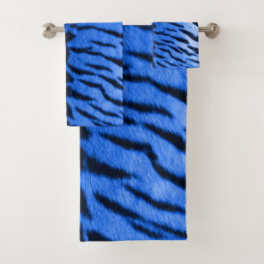 Desert Blue Tiger Skin Print Bath Towel Set