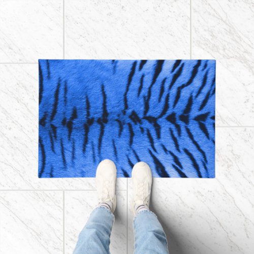 Desert Blue Tiger Skin Print Doormat