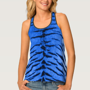 Desert Blue Tiger Skin Print Tank Top