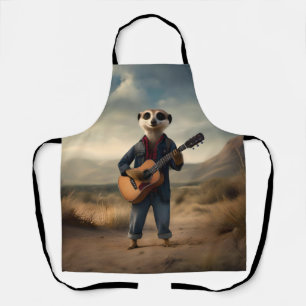 Desert Blues: A Meerkat’s Denim Guitar Jam, Apron