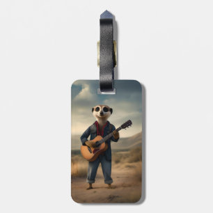 Desert Blues: A Meerkat’s Denim Guitar Jam, Luggage Tag
