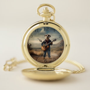 Desert Blues: A Meerkat’s Denim Guitar Jam, Pocket Watch