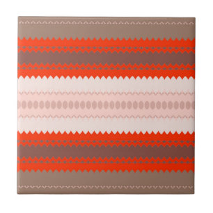 Desert Blush African Terracotta Geometric Ceramic Tile