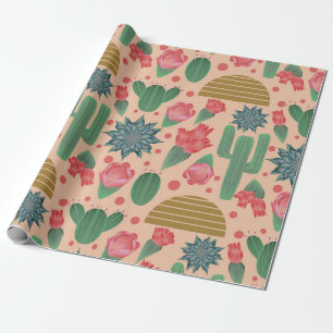 Desert Blush Pink Floral Baby Shower Decorations  Wrapping Paper