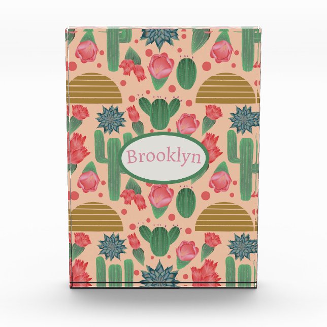 Desert Blush Pink Floral Nursery Decor-Baby Gi Photo Block (Front)