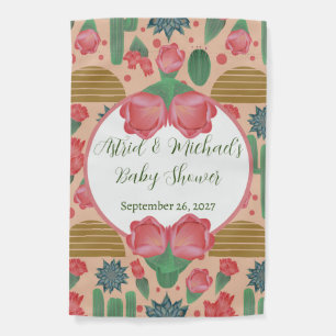 Desert Blush Pink Girl Baby Shower Garden Flag
