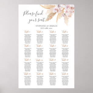 Desert boho chic Wedding Seating Chart