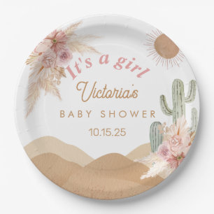 Desert Boho Girl Baby Shower Southwestern Arizona Paper Plates