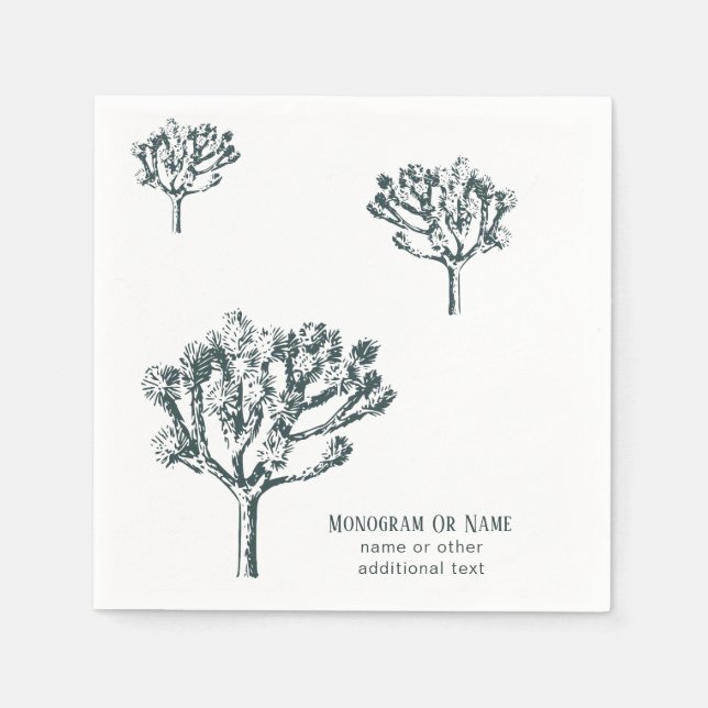 Desert Boho Joshua Tree Personal Family Last Name Napkins (Front)