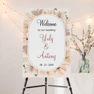 Desert Boho Oval Arch Pampas Large Welcome Sign