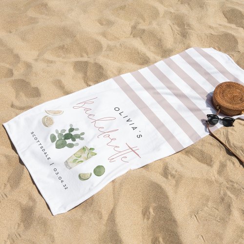 Desert Boho Personalized Bachelorette Party Beach Towel