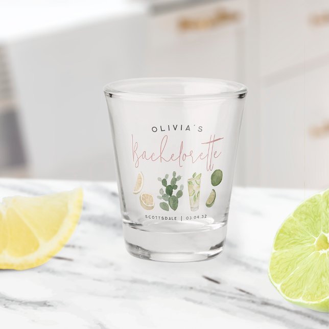Desert Boho Personalized Bachelorette Party Shot Glass (Creator Uploaded)