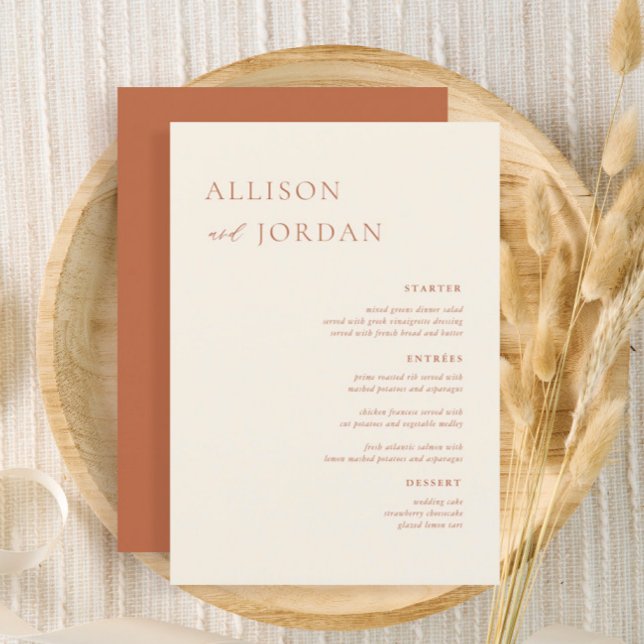 Desert Boho Simple Wedding Menu Cards (Creator Uploaded)