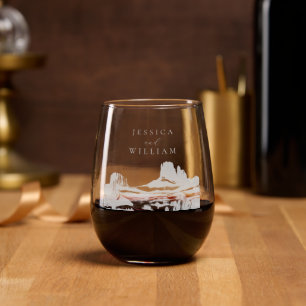 Desert Boho Wedding Stemless Wine Glass