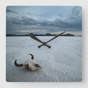 Desert Bonneville Salt Flats Utah Square Wall Clock