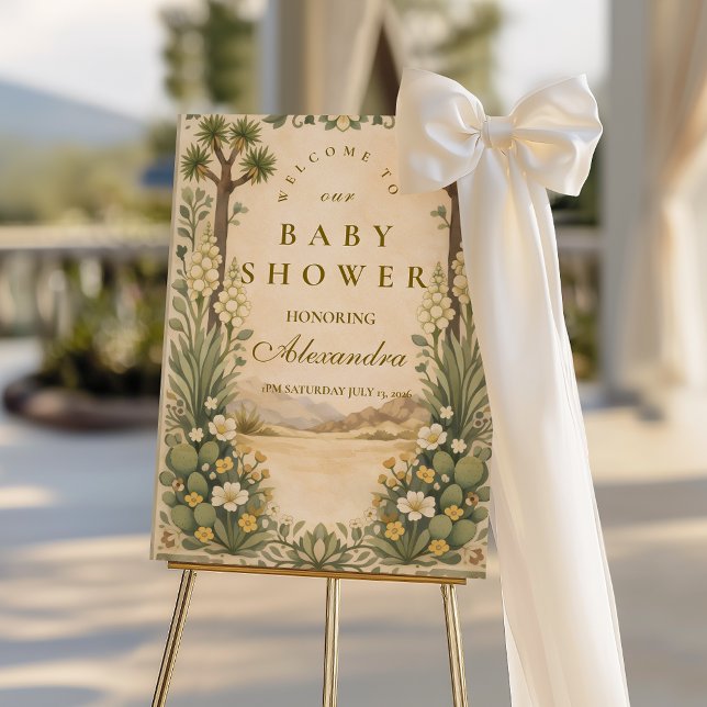 Desert Botanical Baby Shower Foam Board (Creator Uploaded)