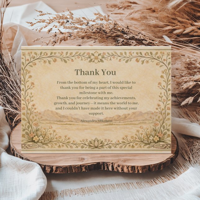 Desert Botanical Birthday Thank You Card (Creator Uploaded)