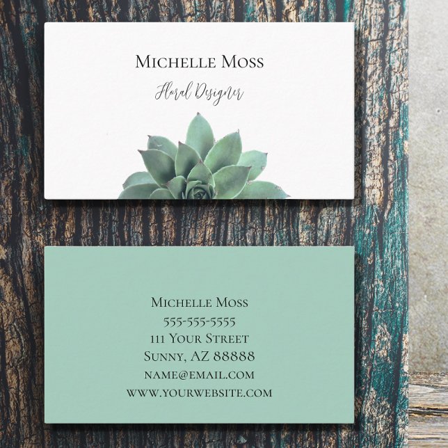 Desert Botanical Elegant Succulent Business Card (Creator Uploaded)