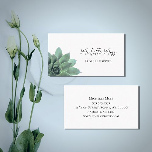 Desert Botanical Succulent Elegant Floral Designer Business Card