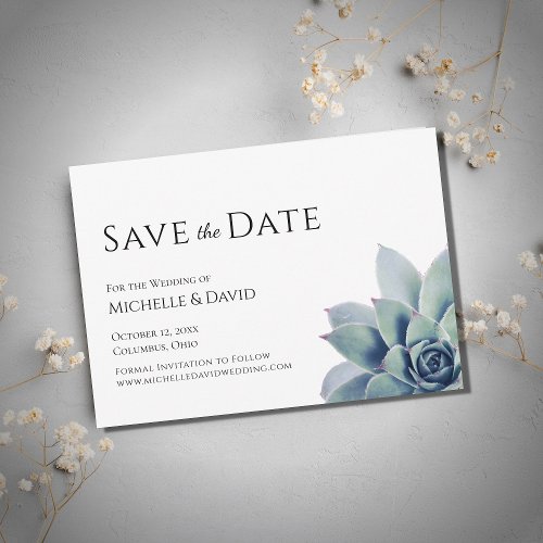 Desert Botanical Succulent Wedding  Save The Date