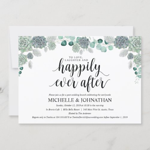 Desert Botanical Wedding Brunch Invitation Card