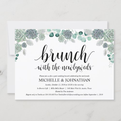 Desert Botanical Wedding Brunch Invitation Card