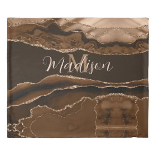 Desert Brown Gold Agate Glitter Trendy Duvet Cover