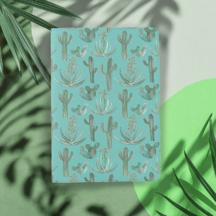 Desert Cacti and Succulents Watercolor Pattern  Passport Holder