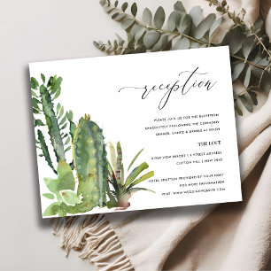 DESERT CACTI FOLIAGE WATERCOLOR WEDDING RECEPTION ENCLOSURE CARD