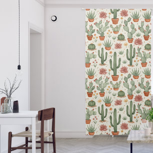 Desert Cacti Succulent Seamless Pattern Blackout Curtains