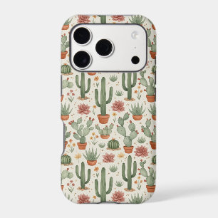 Desert Cacti Succulent Seamless Pattern iPhone 17 Pro Case