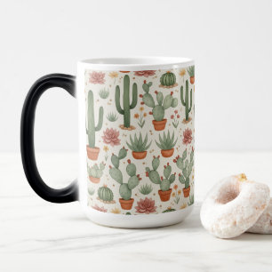 Desert Cacti Succulent Seamless Pattern Color Morph Mug