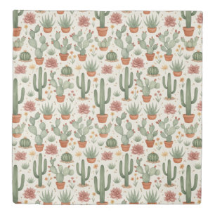 Desert Cacti Succulent Seamless Pattern Duvet Cover