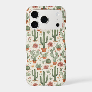 Desert Cacti Succulent Seamless Pattern iPhone 17 Pro Case