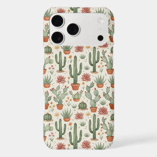 Desert Cacti Succulent Seamless Pattern iPhone 17 Pro Max Case