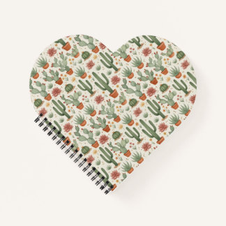 Desert Cacti Succulent Seamless Pattern Notebook