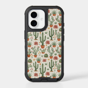 Desert Cacti Succulent Seamless Pattern iPhone 17 Case
