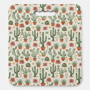 Desert Cacti Succulent Seamless Pattern Seat Cushion