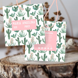 Desert Cacti Succulents Watercolor CUSTOM HANG TAG