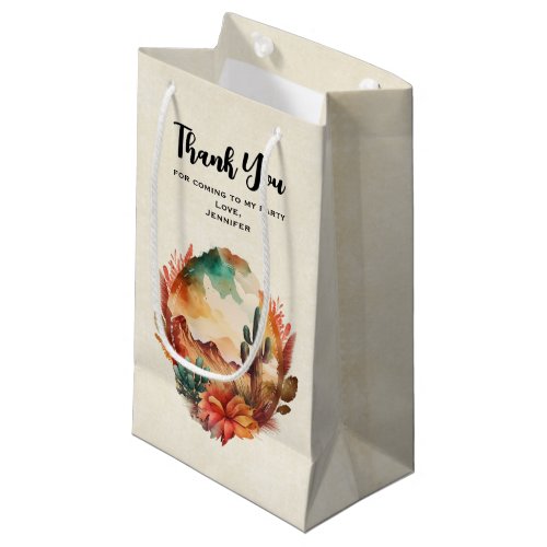 Desert Cactus and Mountains Party Thank You Small Gift Bag