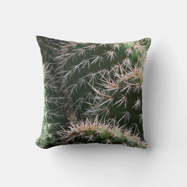 Desert Cactus and Thorns Throw Pillow (Front)